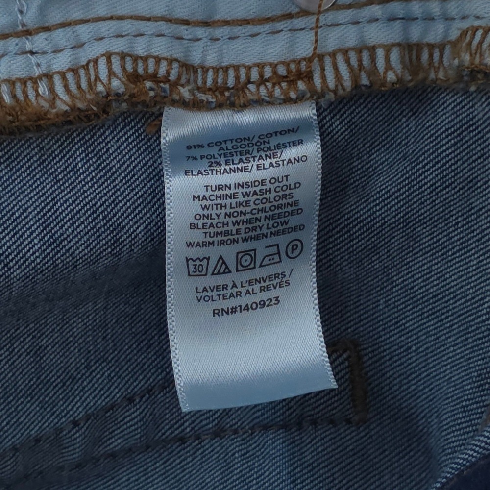 LOFT Slim Flare High Rise Frayed Hem Medium Wash Denim Jeans Womens 27/4 - Picture 9 of 9